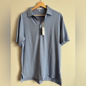Peter Millar Summer Comfort Polo Men’s medium Infinity Blue Golf Jersey NWT